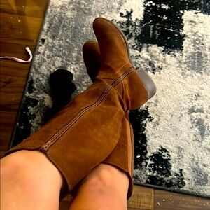 Brown Leather Knee-High Boots